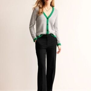 BODEN Westbourne Ponte Trousers UK 6R Black Stretch Dress Pants